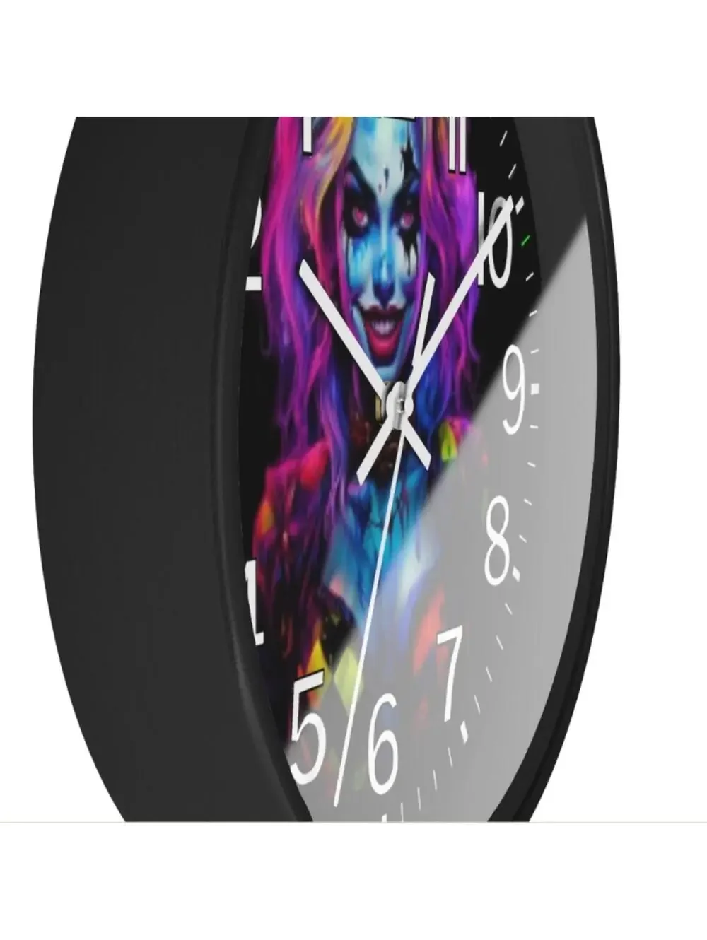 Charlie Quinn REVERSE TICKING CLOCK Glow In The Dark Wall Clock New!